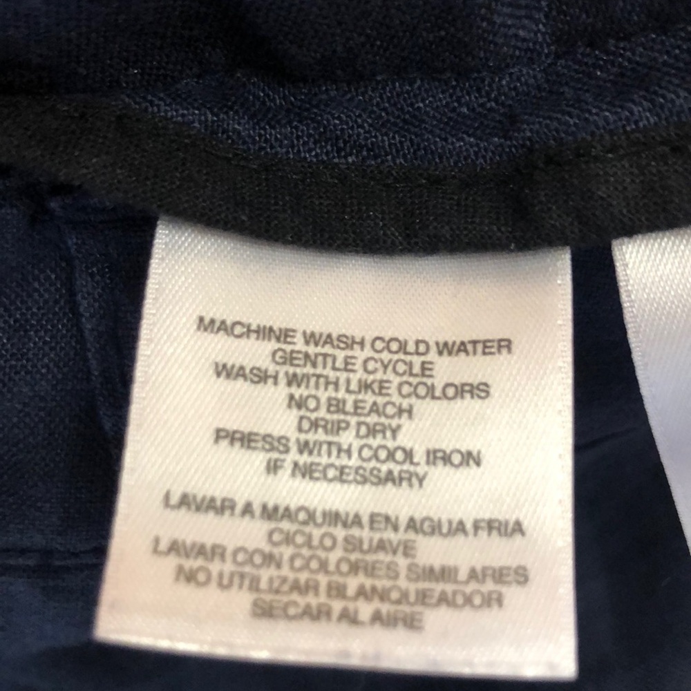 Women’s Classic Navy Blue Linen Pants - Picture 7 of 8